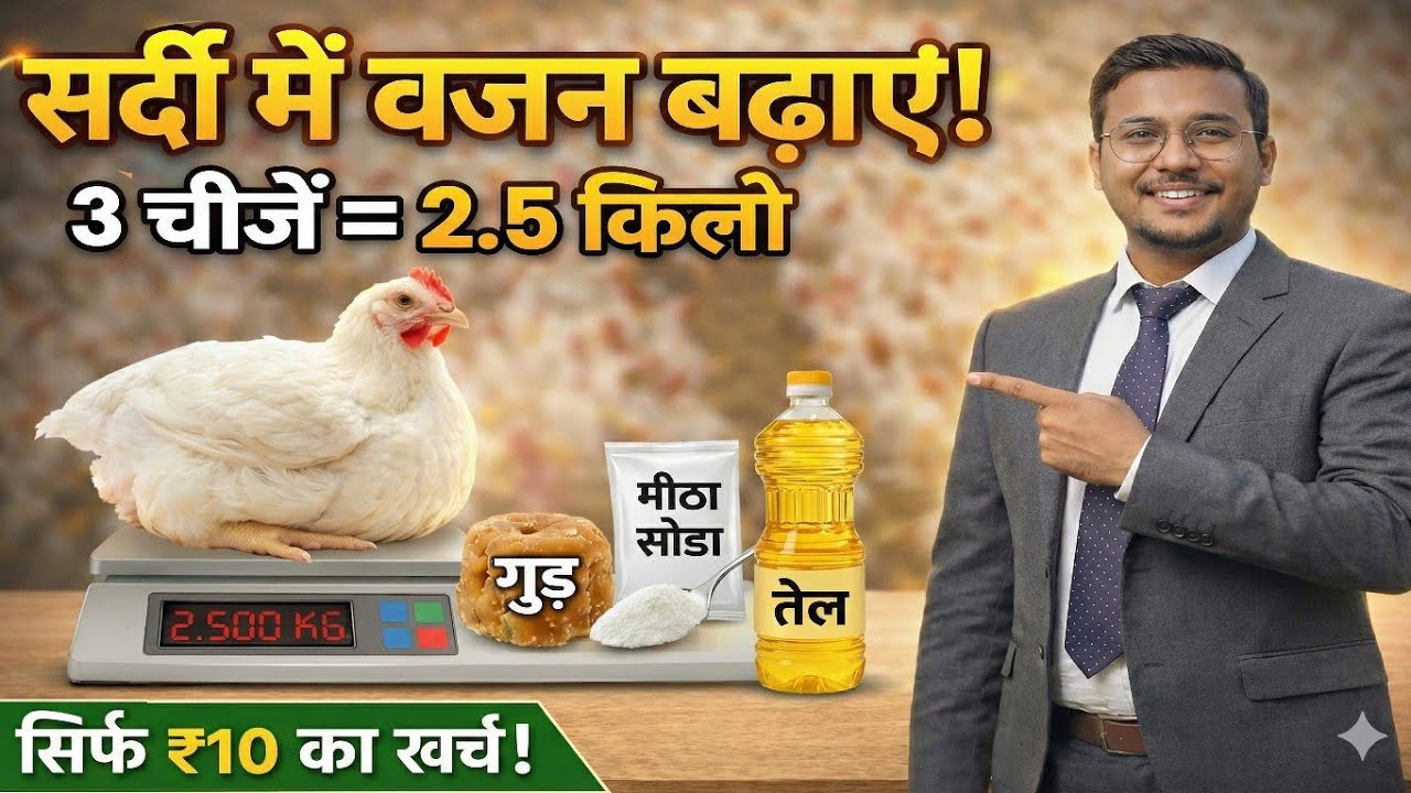 30 दिन में वजन डबल? सर्दी का बेस्ट फीड फार्मूला। ब्रॉयलर का वजन नहीं बढ़ रहा? फीड में यह मिलाएं!