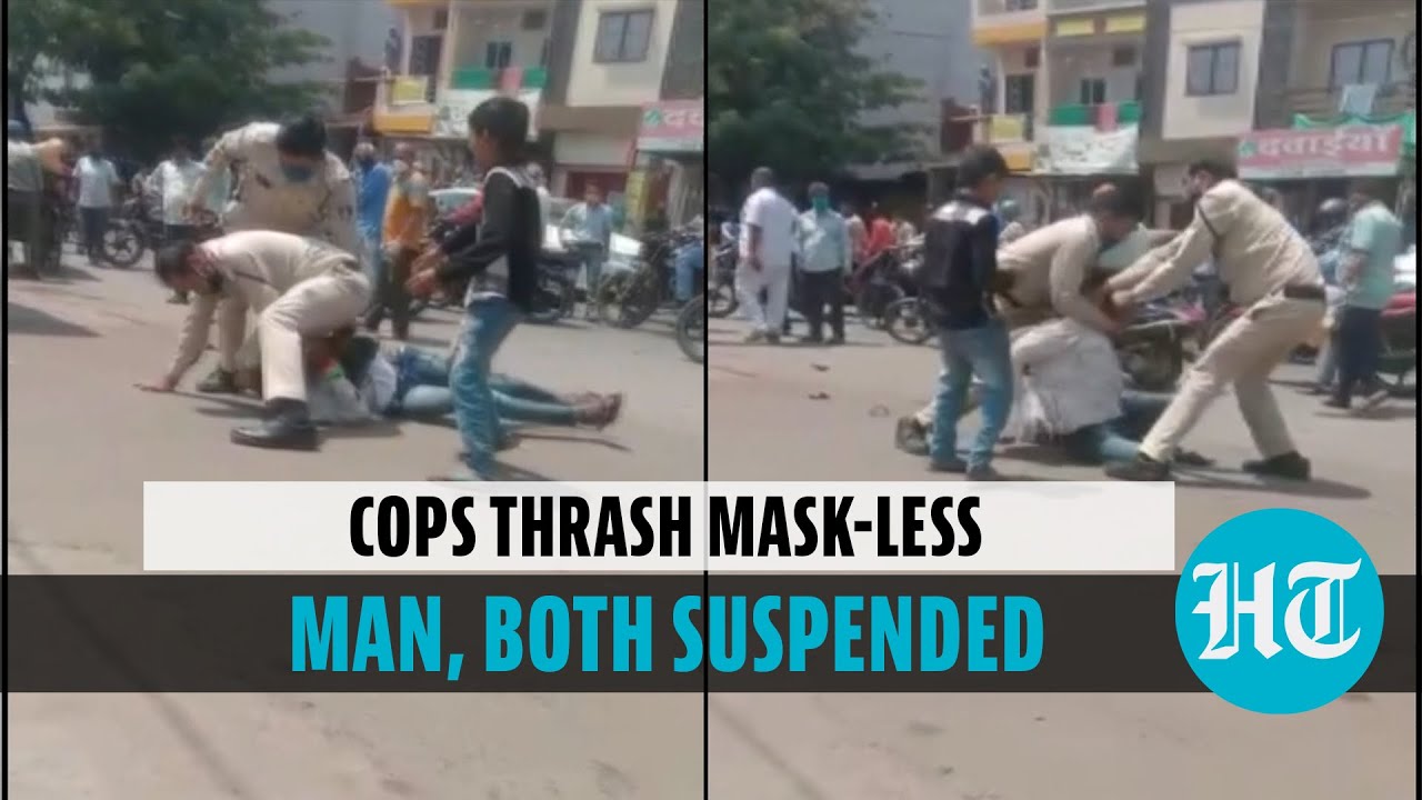 Indore: Policemen allegedly thrash mask-less man; cop says viral video edited