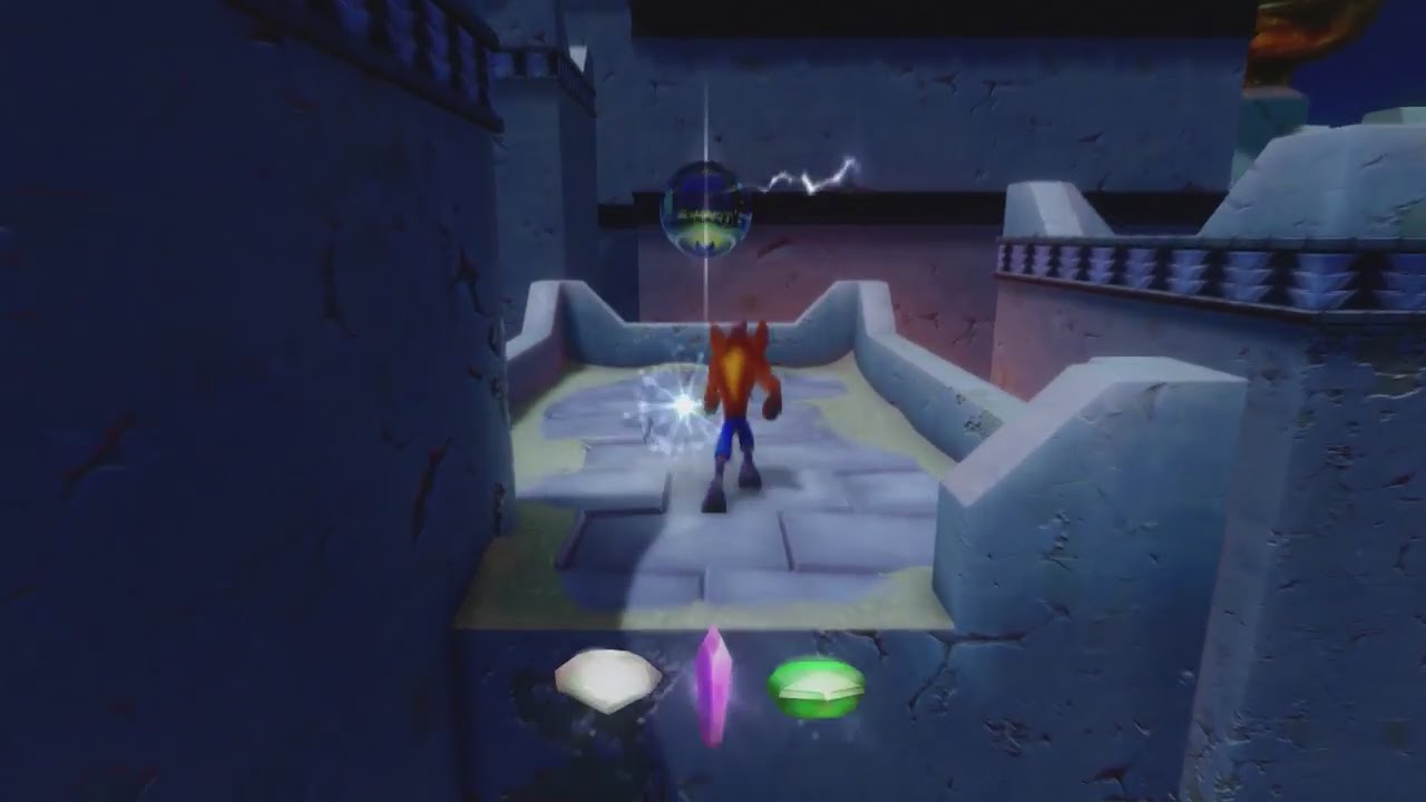 Crash bandicoot 3 :  Flaming passion GREEN GEM  and ALL BOXES