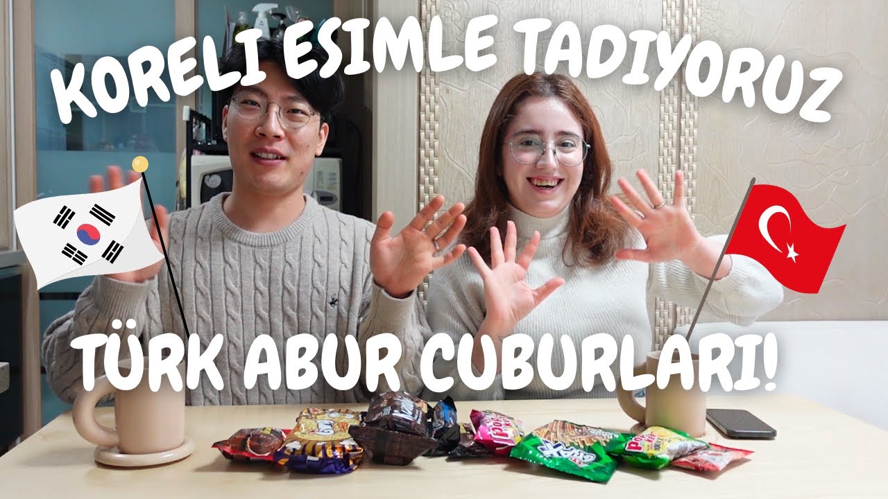 Koreli Eşimle Soru Cevap Yaparak Türk Abur Cuburlarını Deniyoruz!