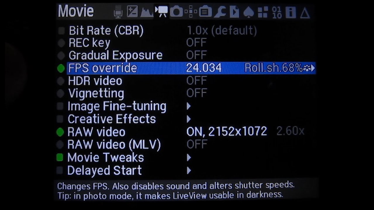 Magic Lantern (ML), съёмка RAW Video на CANON 5D Mark ll, настройки и примеры видео