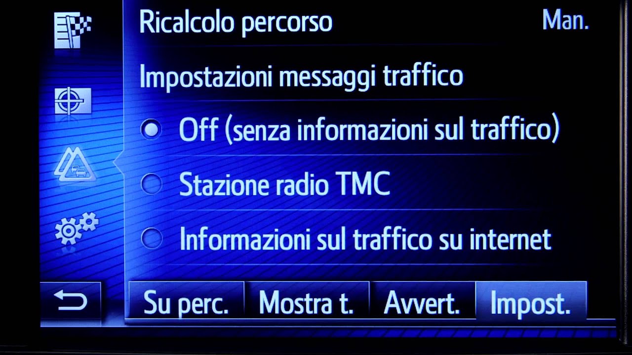Toyota Touch2 - Come usare il servizio Toyota real-time traffic