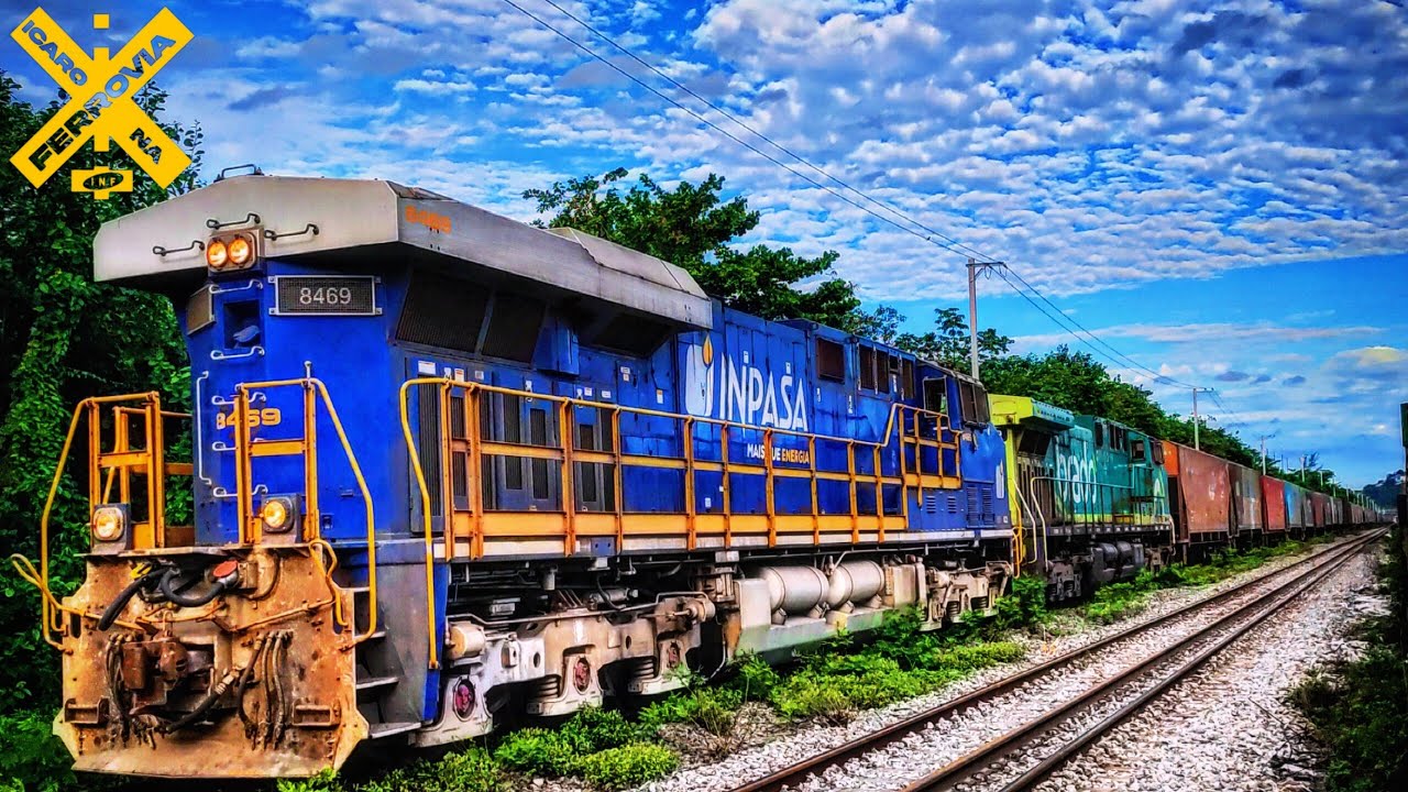 ES44ACI 8469 INPASA+Ac44i brado 9062 partindo de (ISN Santos) com trem vazio sentido (ICB Cubatão)