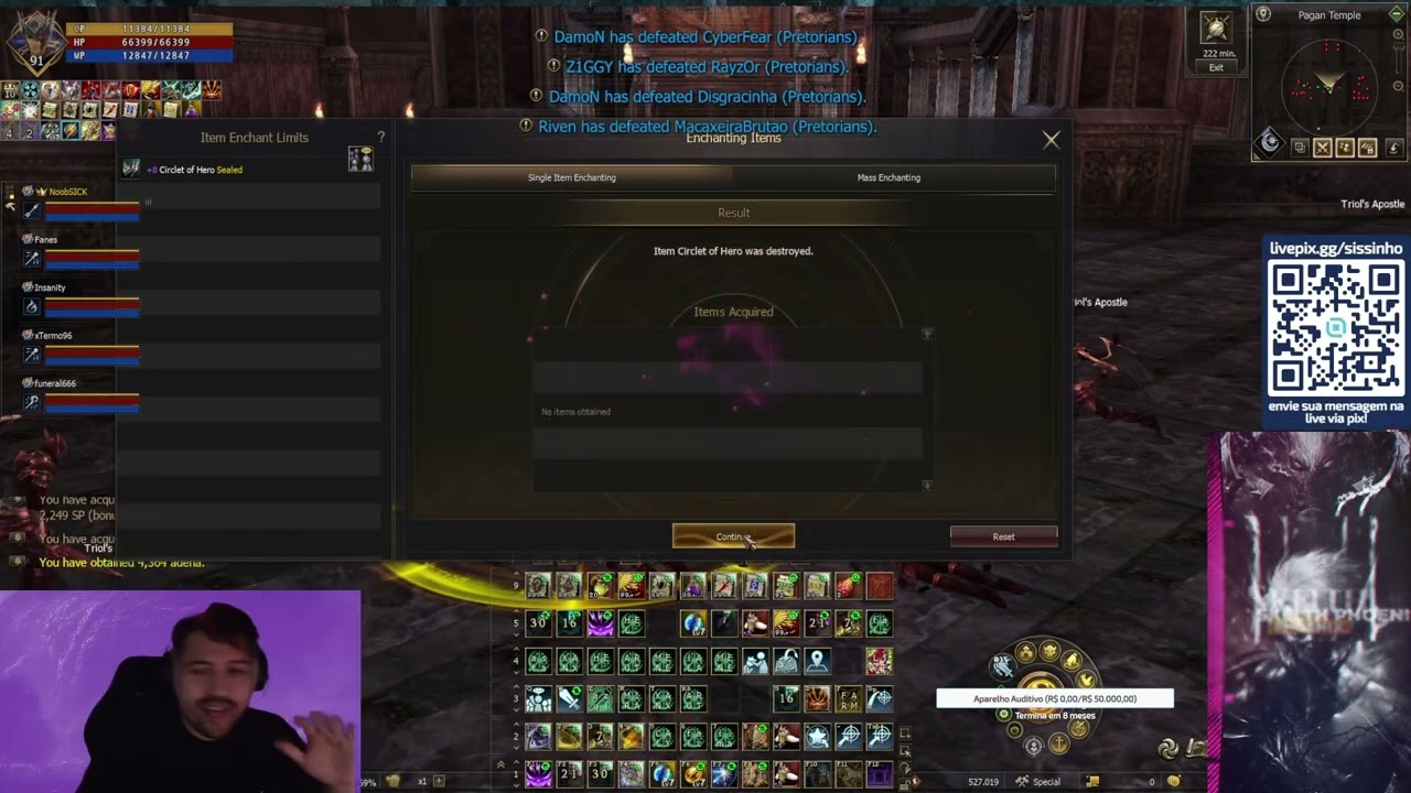 Circlet +8 na cagada