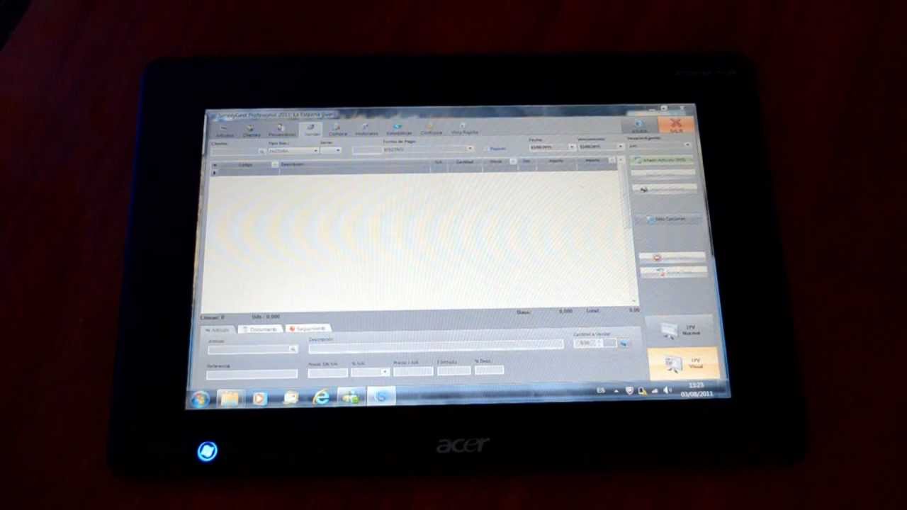 SimplyGest 2011 en Acer Iconia W500