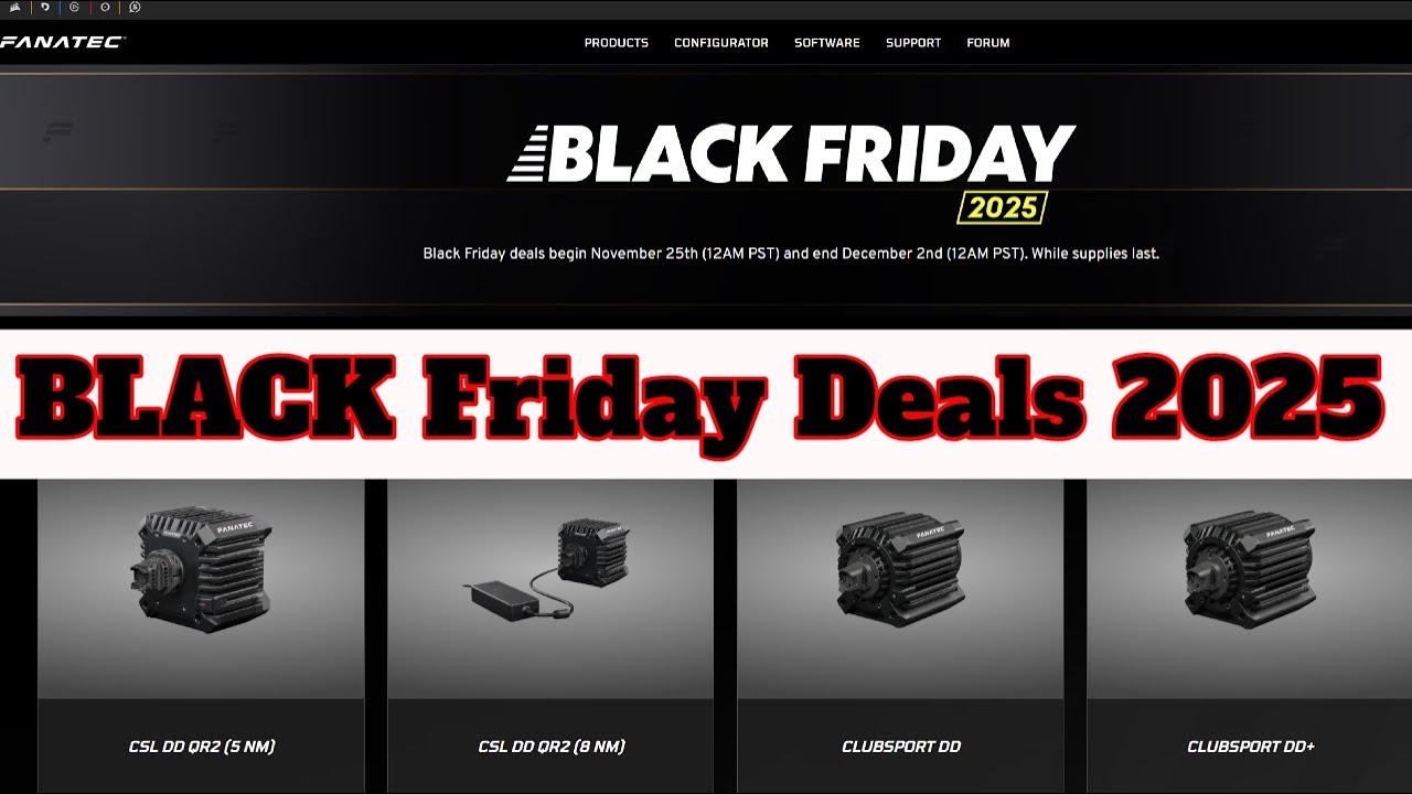 Black Friday 2025 bei Fanatec, Logitech, Thrustmaster, Simlab, Simraceshop, Sim-Motion, Simracer.at