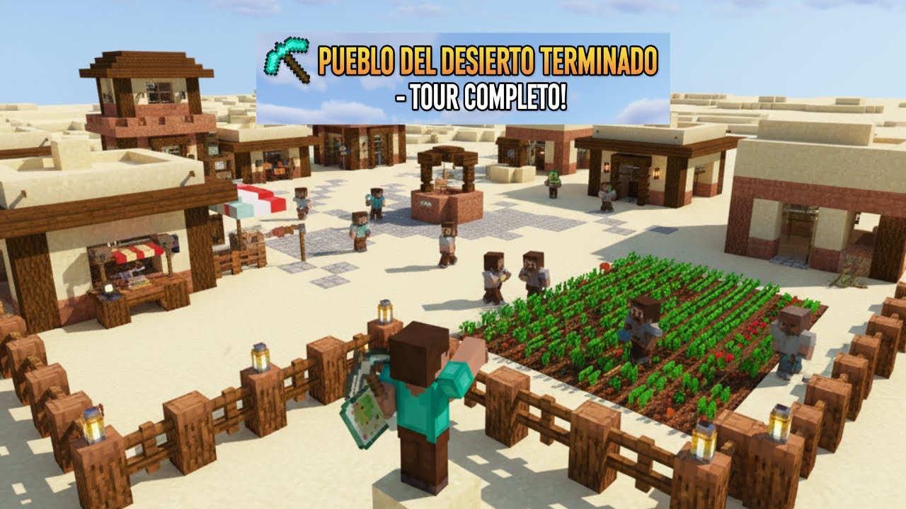 TERMINANDO EL PUEBLO DE MINECRAFT DEL DECIERTO ULTIMOS RETOQUES (NO COMENTARY) SONIDOS RELAX