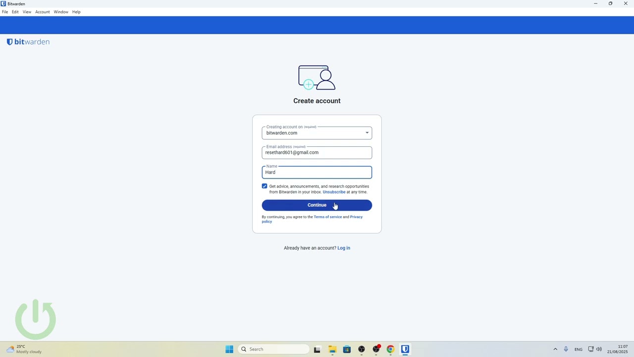 Bitwarden Desktop App &ndash; How to Create an Account