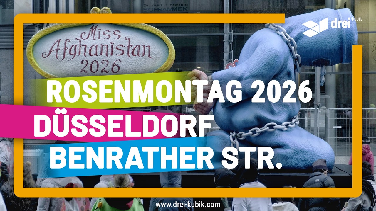 Karneval 2026 Rosenmontag in Düsseldorf – Beste Mottowagen von Jaques Tilly 2026 auf Rosenmontagszug