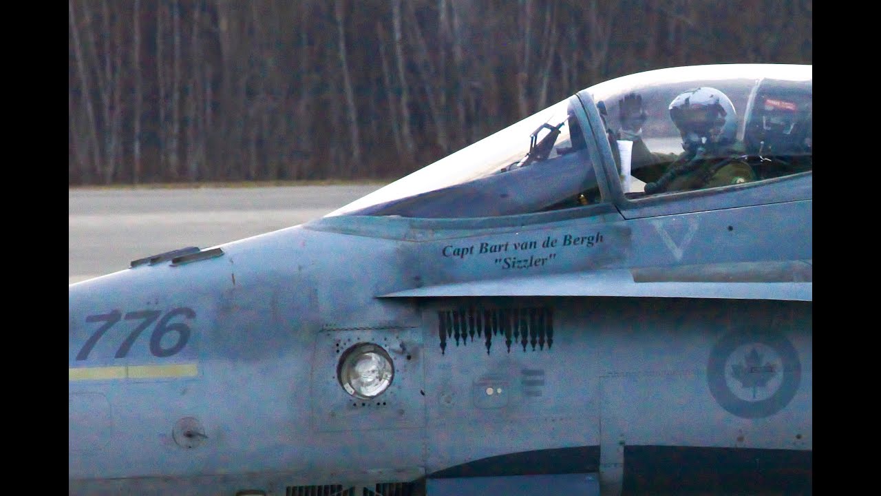 SURPRISE! CF-18 Hornet #776 Canadian Fighter Jet Takes Off from Mirabel Airport YMX/CYMX