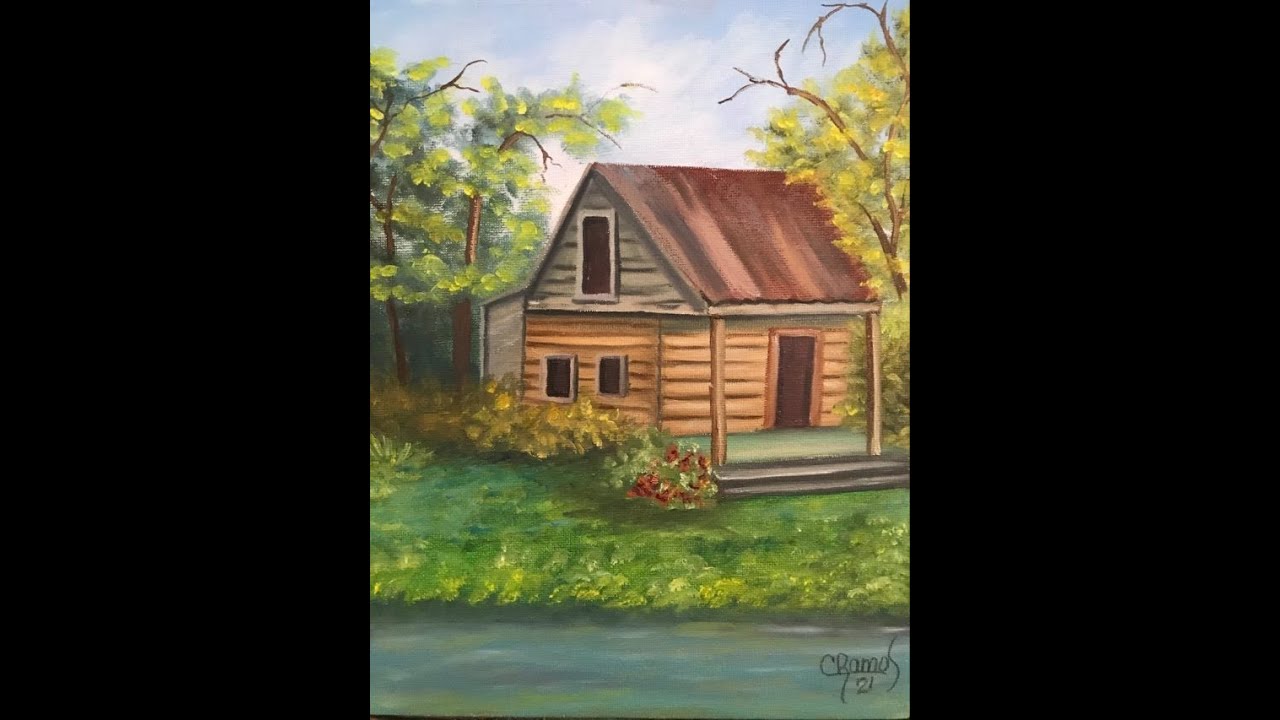 CASA FRENTE AL RIO - PINTURA AL OLEO