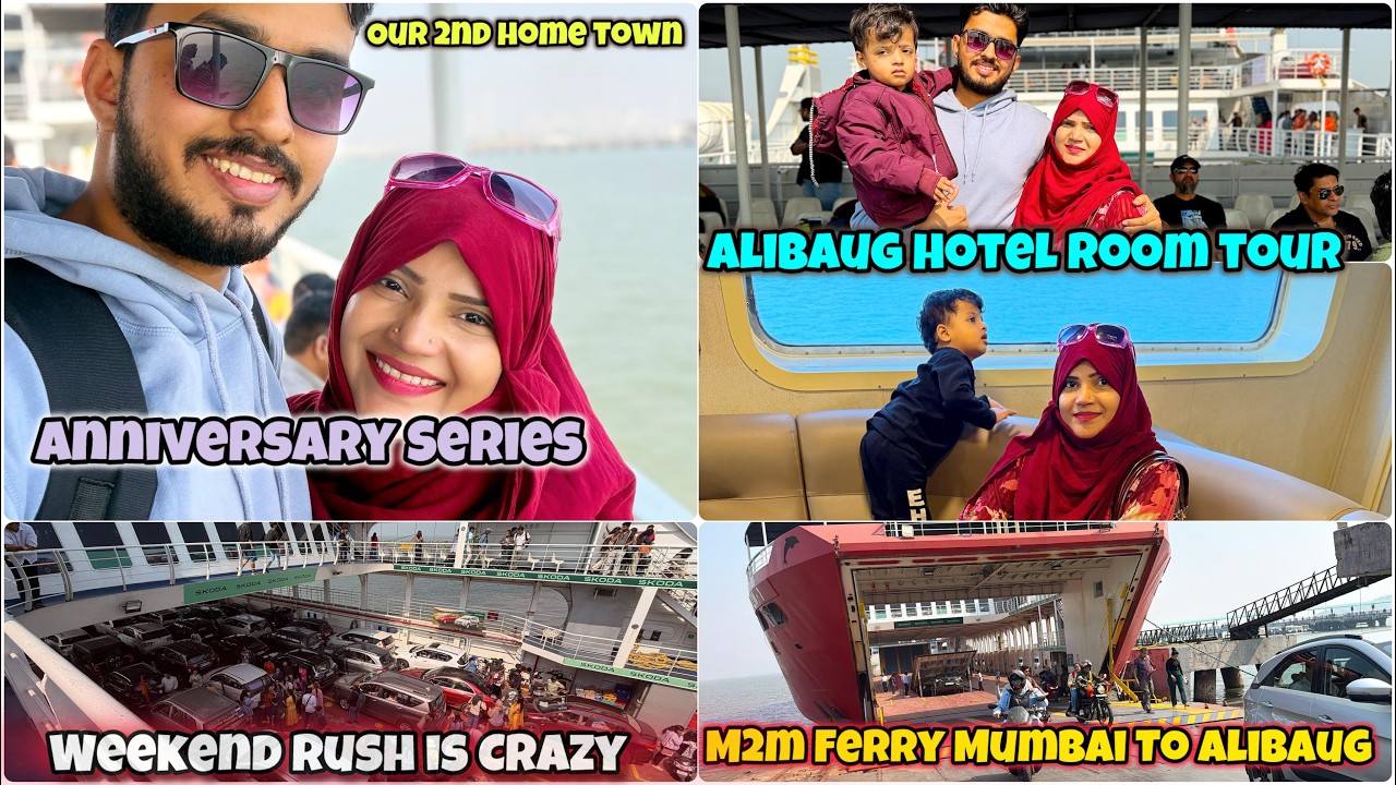M2M Ferries Mumbai to Alibaug Bike Pe 😍 Weekend Rush😱Ship Mein Baby Ka Hungama🥲Atik & Heena Vlogs