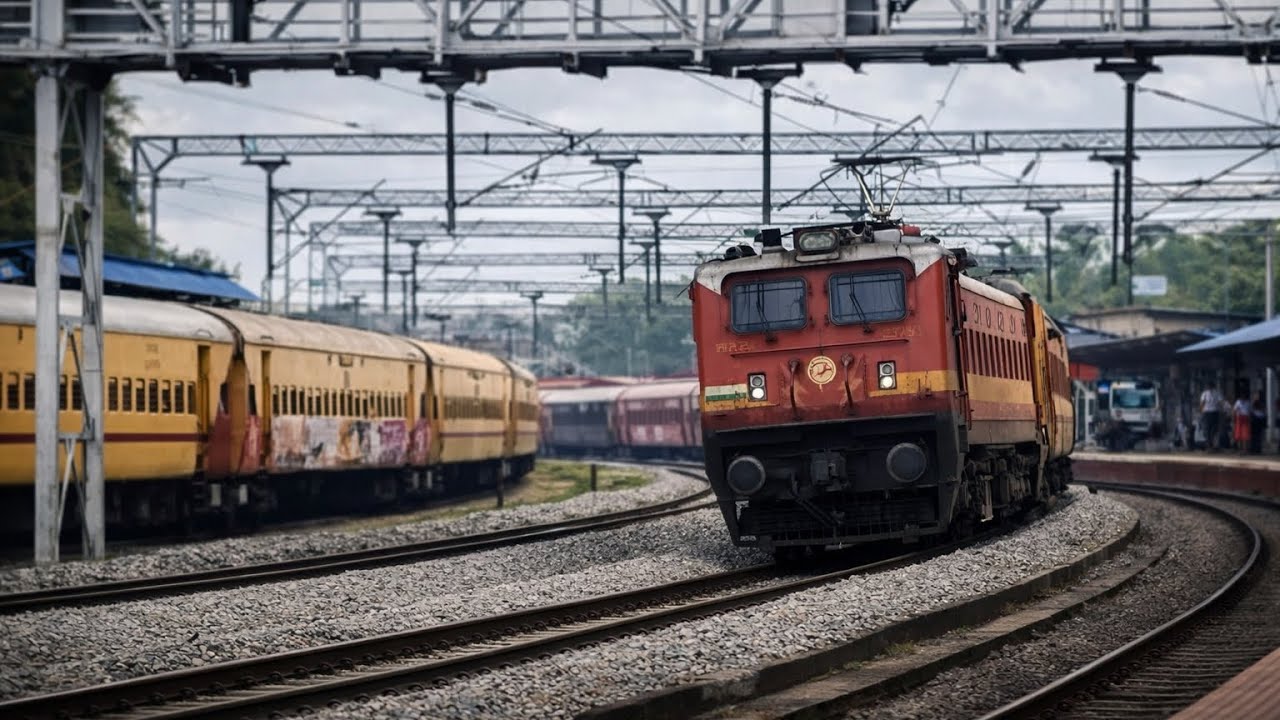 FAST 100 KMPH Janshatabdi screams through newly  ballast laid Kuttippuram station