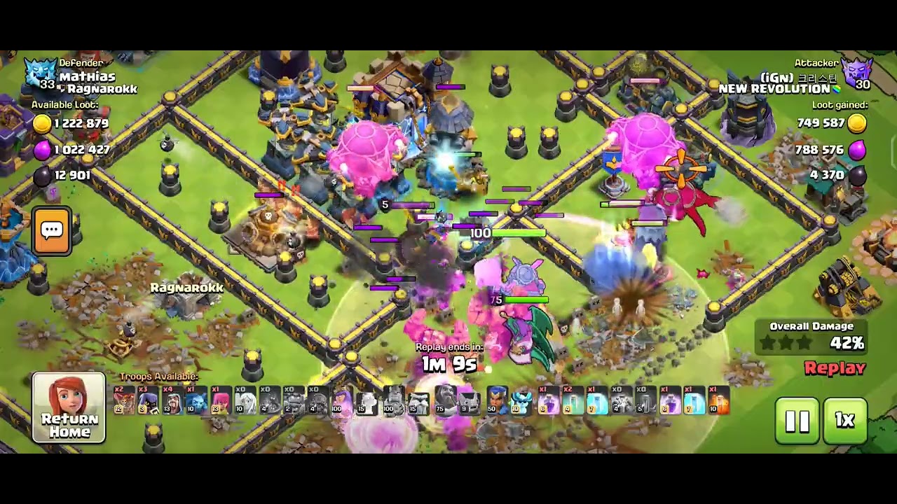 Max th18 vs Fireball meteor golem 🥵😎