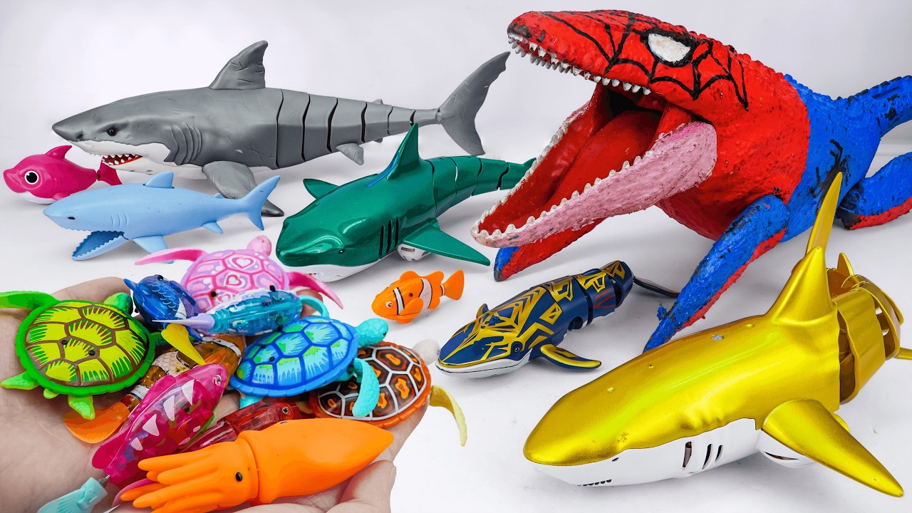 Toy ASMR 🐋🐠 Sea Monster Spiderman & Little Turtle Playset ASMR Satisfying with Unboxing |Review toys