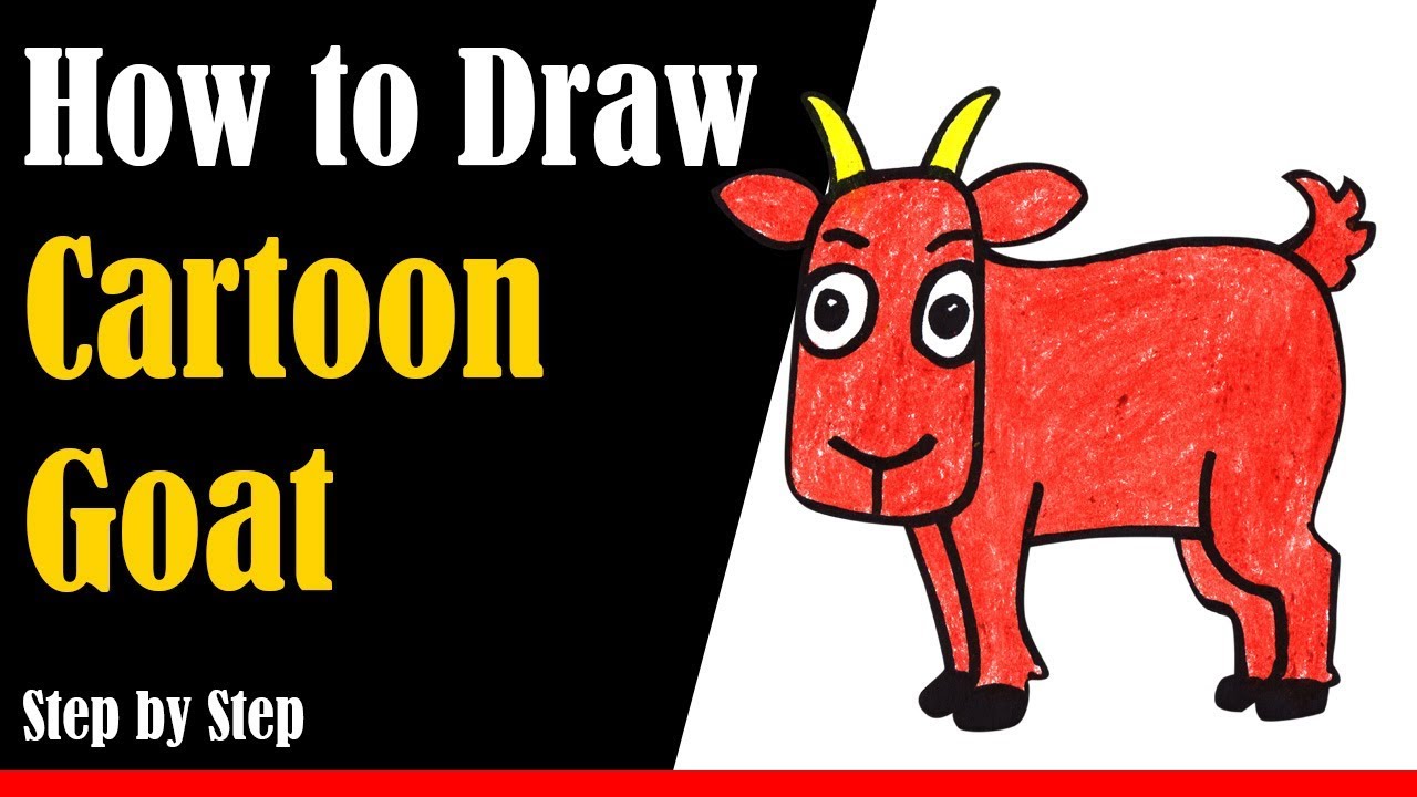 How to Draw a Cartoon Goat Step by Step - very easy