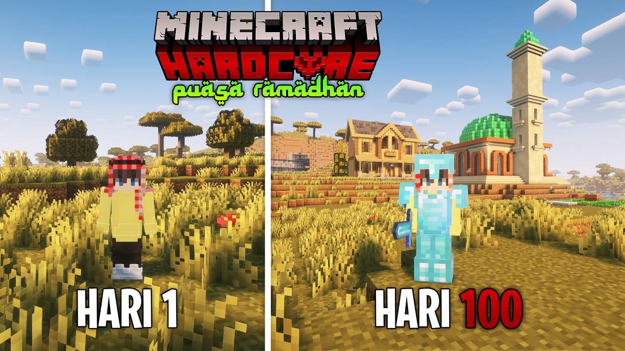 100 Hari di Minecraft Hardcore Full Puasa