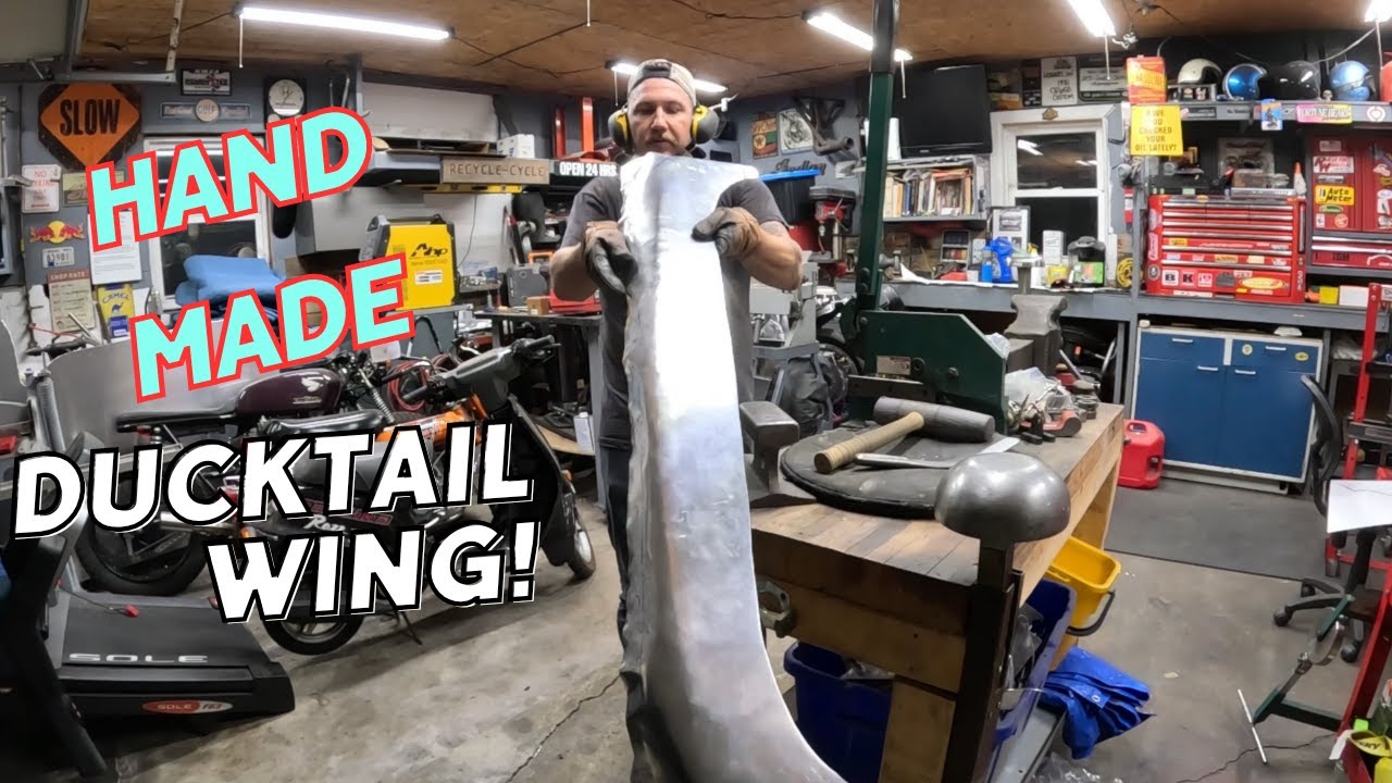 Metal shaping an aluminum Rocket Bunny Style ducktail wing for my Honda Civic...PART 1