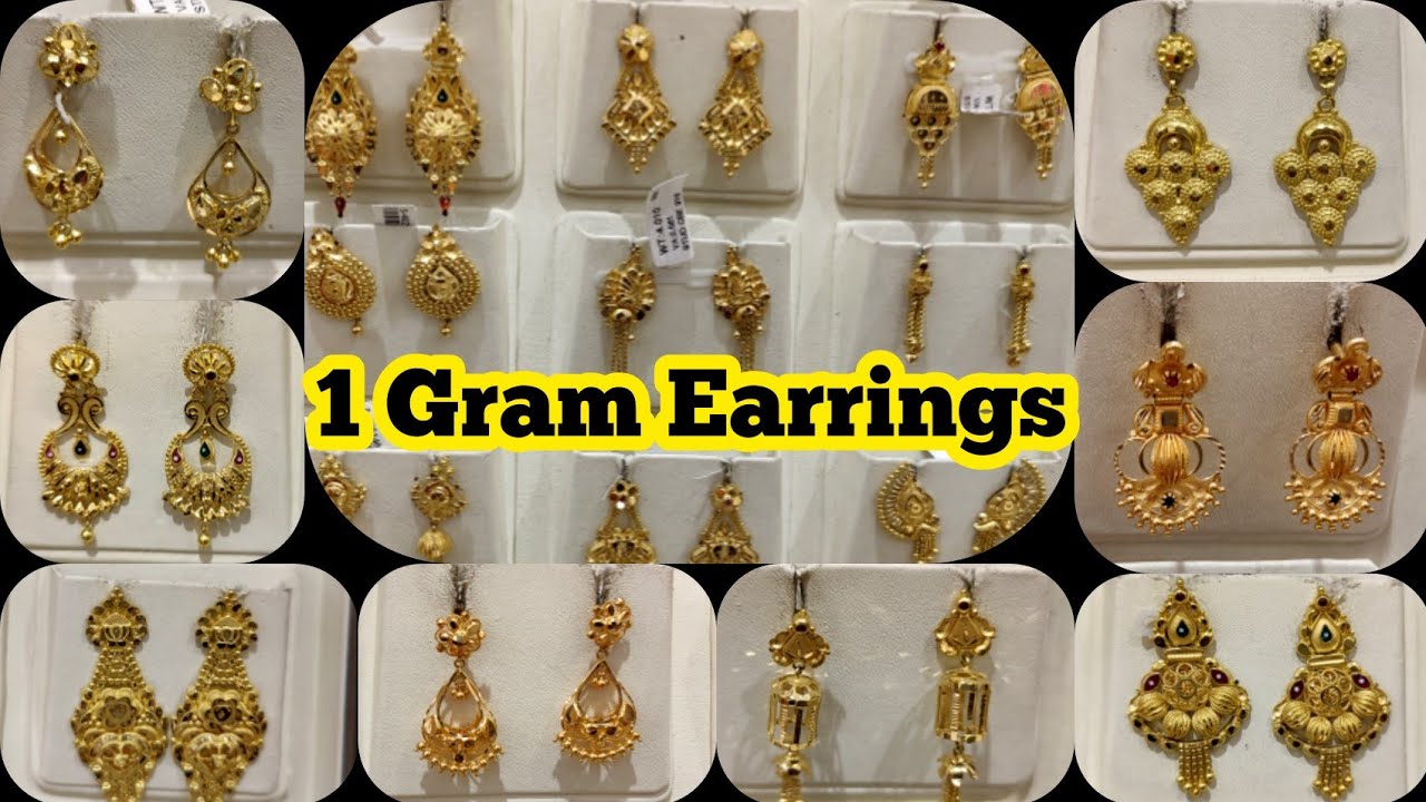 Light Weight Earrings from 1Grams/NSK Thanga Maaligai Studs & Earrings/Traditional & Fancy Earrings