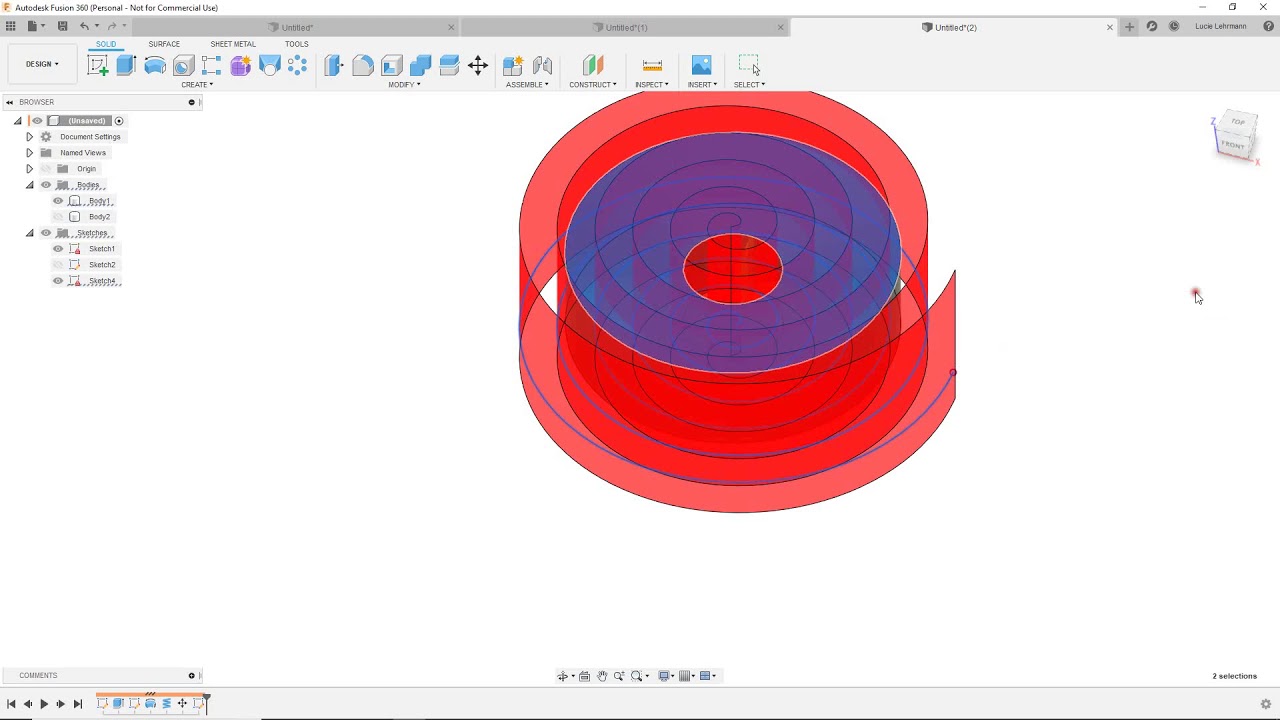 FUSION 360 - AMATEURS : CREATION D'UNE SPIRALE
