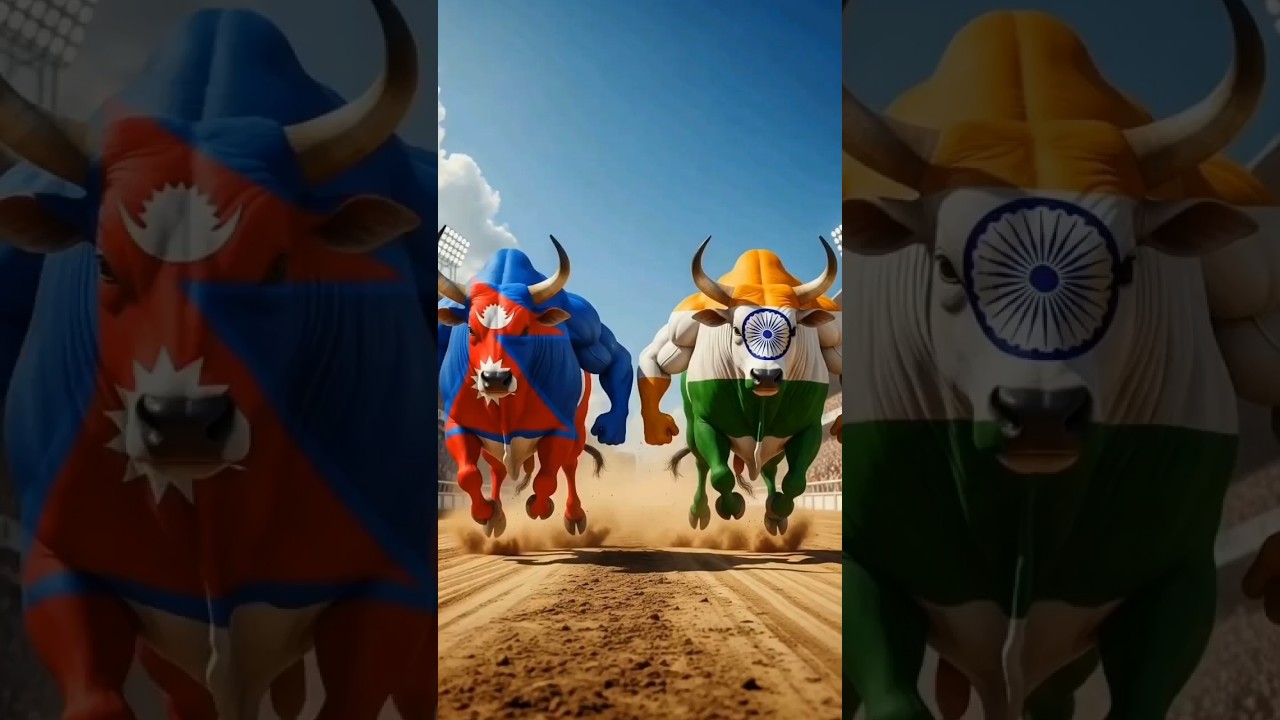 WOW 😱 Nepali Girl&rsquo;s Bull in Tricolor 🐂 | Nepal&rsquo;s Power Race Begins 🇳🇵 | Epic AI Short #shorts #ai