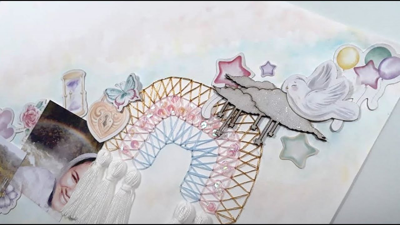 Página Scrapbook SIMPLES usando recortes- DIE CUT VAI COM FÉ