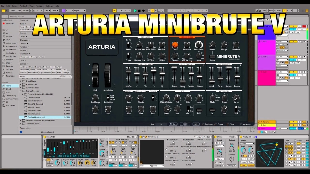 Arturia MiniBrute V - Demo in Ableton - Featuring Slink MIDI & The Spellbook by Hypnus - PC & Mac