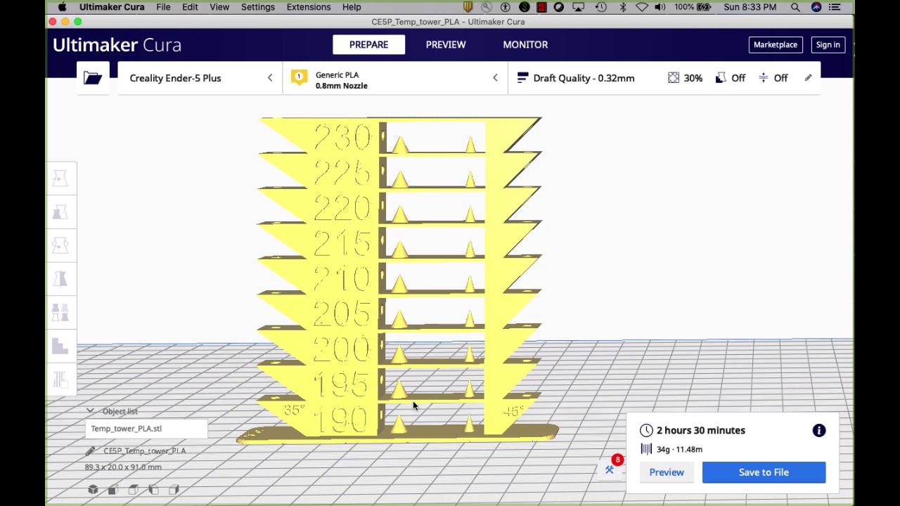 3D Printing Basics. How to setup a Temperature Tower