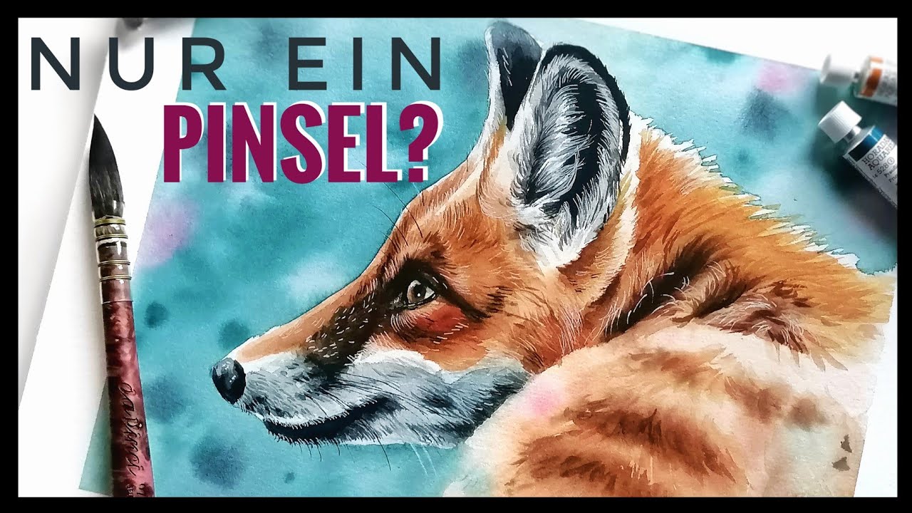 Ich male mit meinem TEUERSTEN PINSEL ein Bild aus meinem Skizzenbuch nach - Fuchs mit Aquarell malen