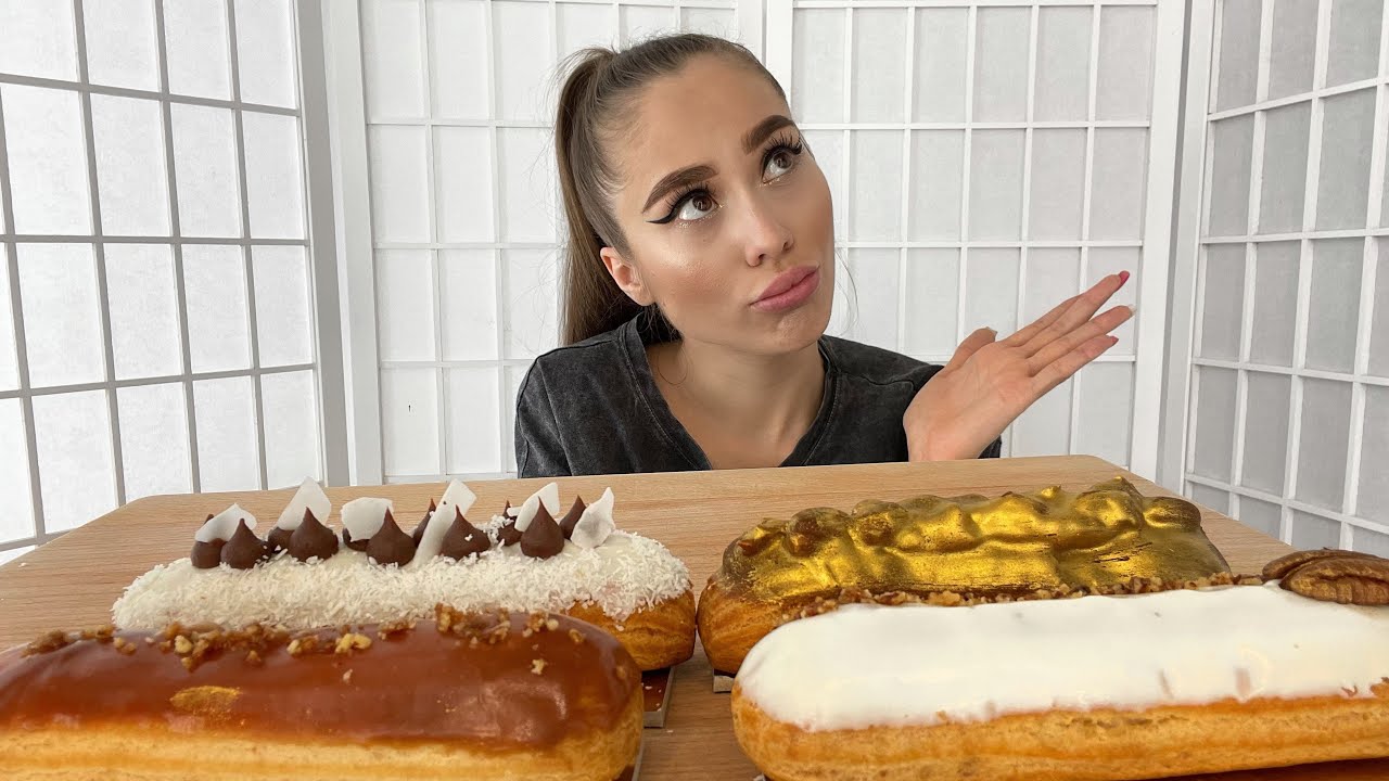 Сладкий MUKBANG|ЭКЛЕРЫ🥯ПОДРУГА ВЛЮБЛЕНА В МЕНЯ?🤭😵‍💫