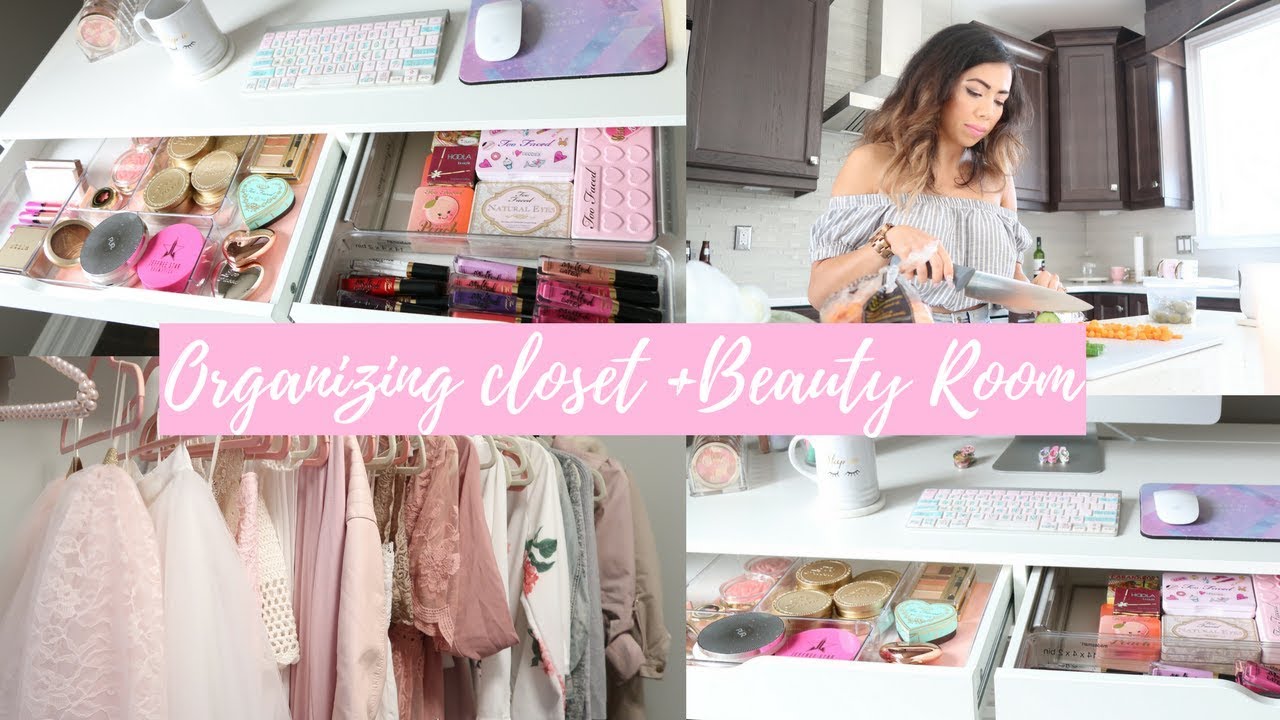 ORGANIZING IN MY BEAUTY ROOM AND CLOSET!🏡💕IN THE NEW HOME🏡💕-SLMissGlamVlogs🏡💕