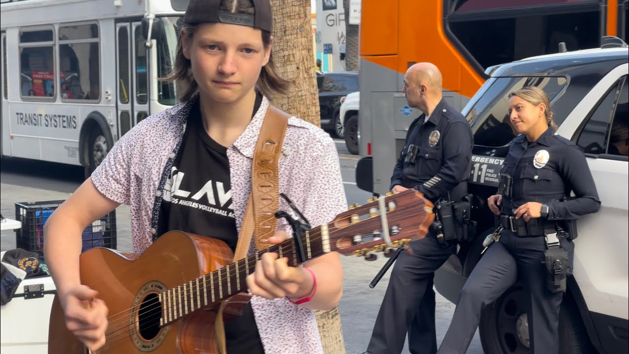 Police Enjoys Levitating in Hollywood performance-Artur-Avelina Kushnir (Karolina Protsenko cousins)