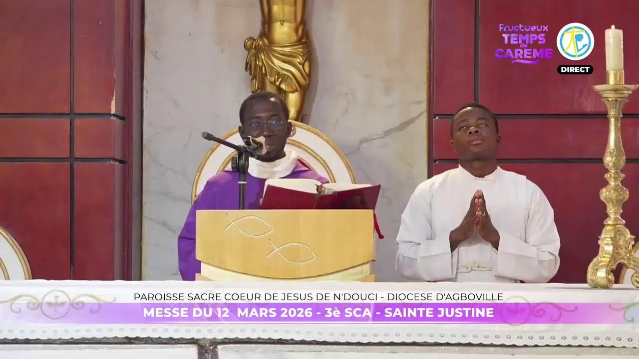 Messe de 6h20 du 12 mars 2026 en direct de la paroisse Sacré Coeur de Jésus de Ndouci