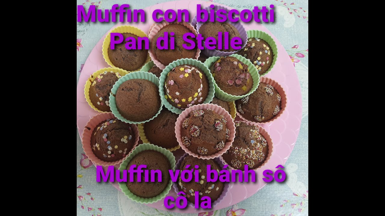 Muffin con biscotti Pan di stelle (Muffin với bánh sô cô la)