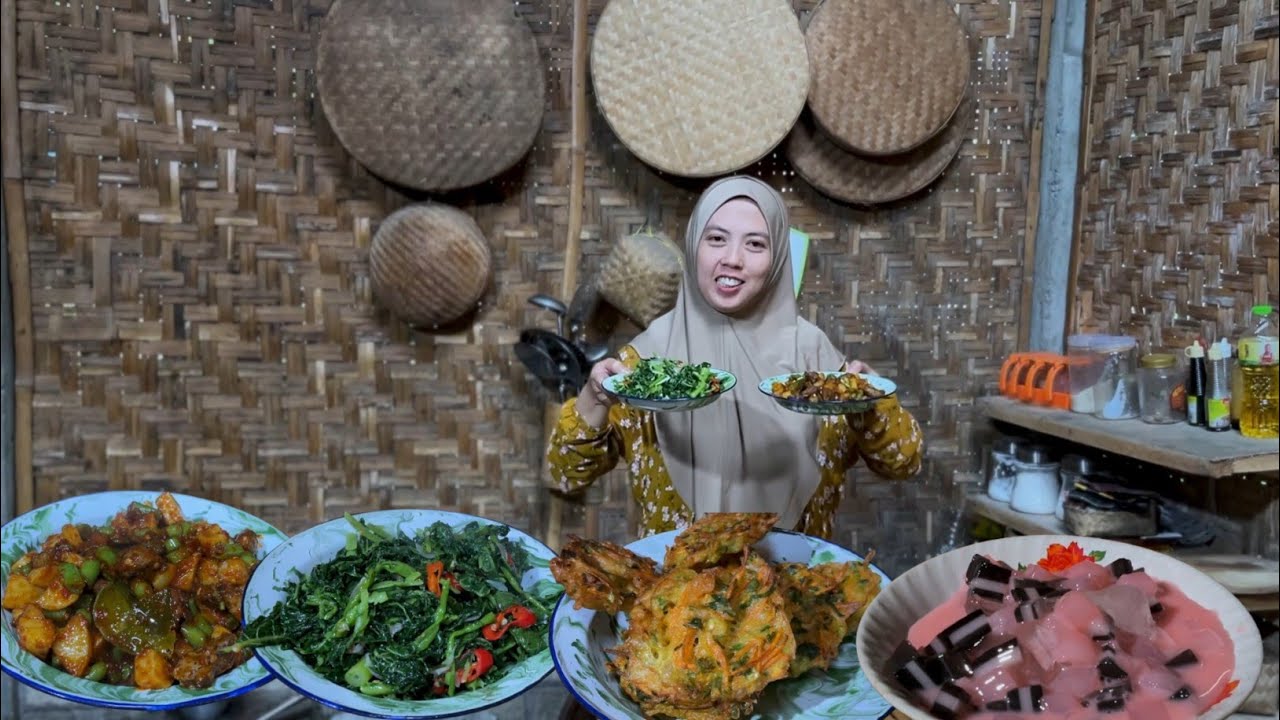 Masak beberapa menu untuk buka puasa bersama keluarga, masakan desa 