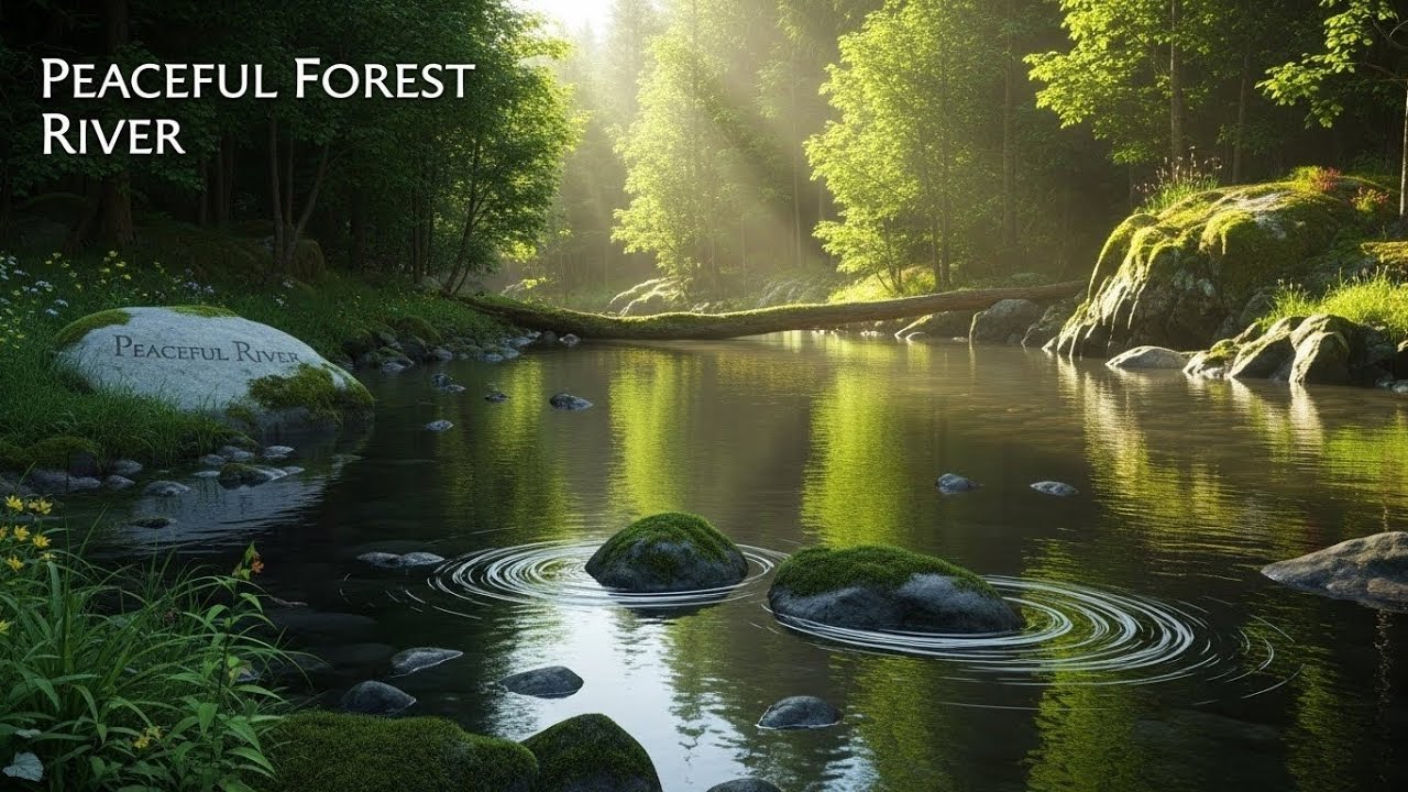 Gentle River in Forest 🌿🌊 Calm Nature Ambience for Meditation and Relaxation #2161