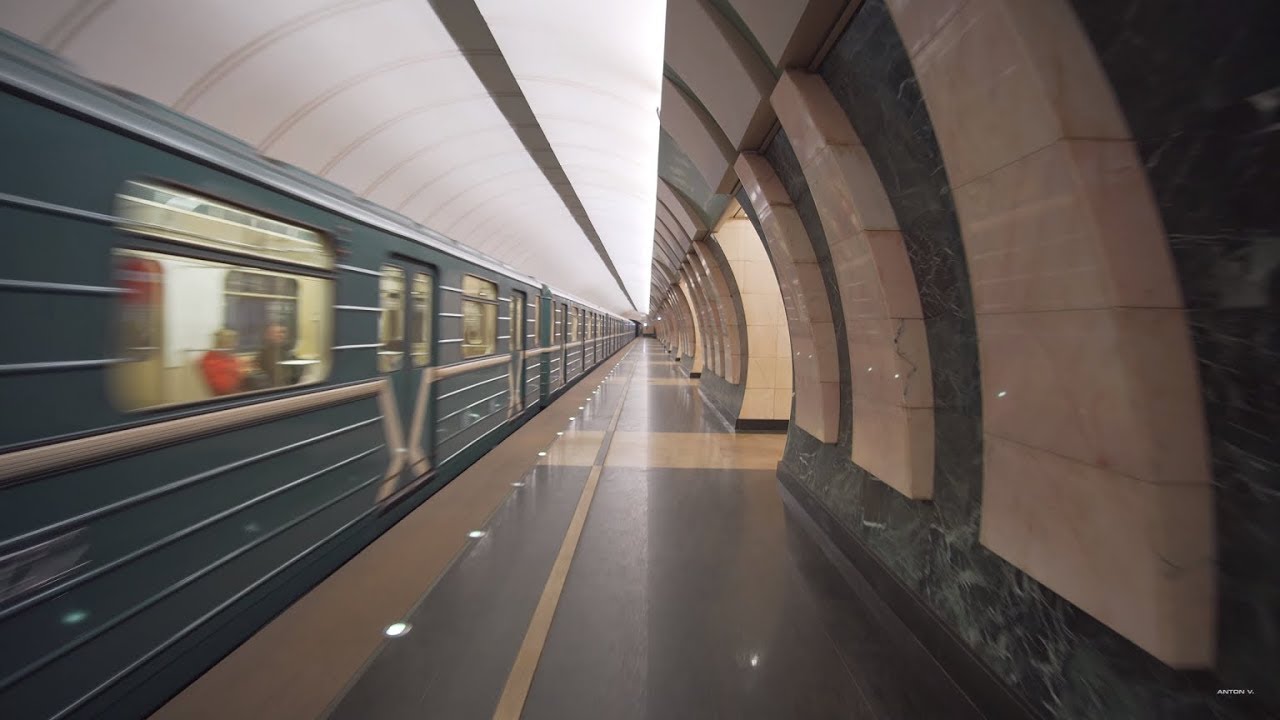 Russia, Moscow, metro ride from Достоевская to Марьина роща