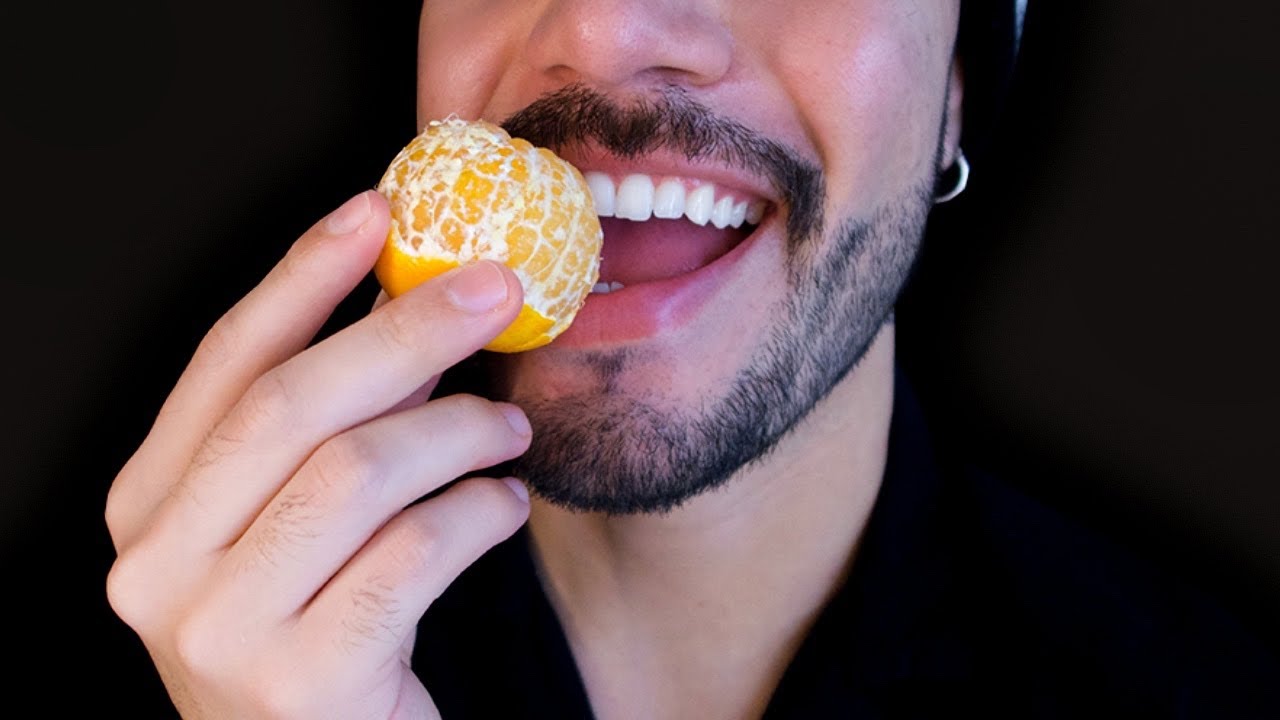 Eating Juicy Fruit ASMR (male whispering)