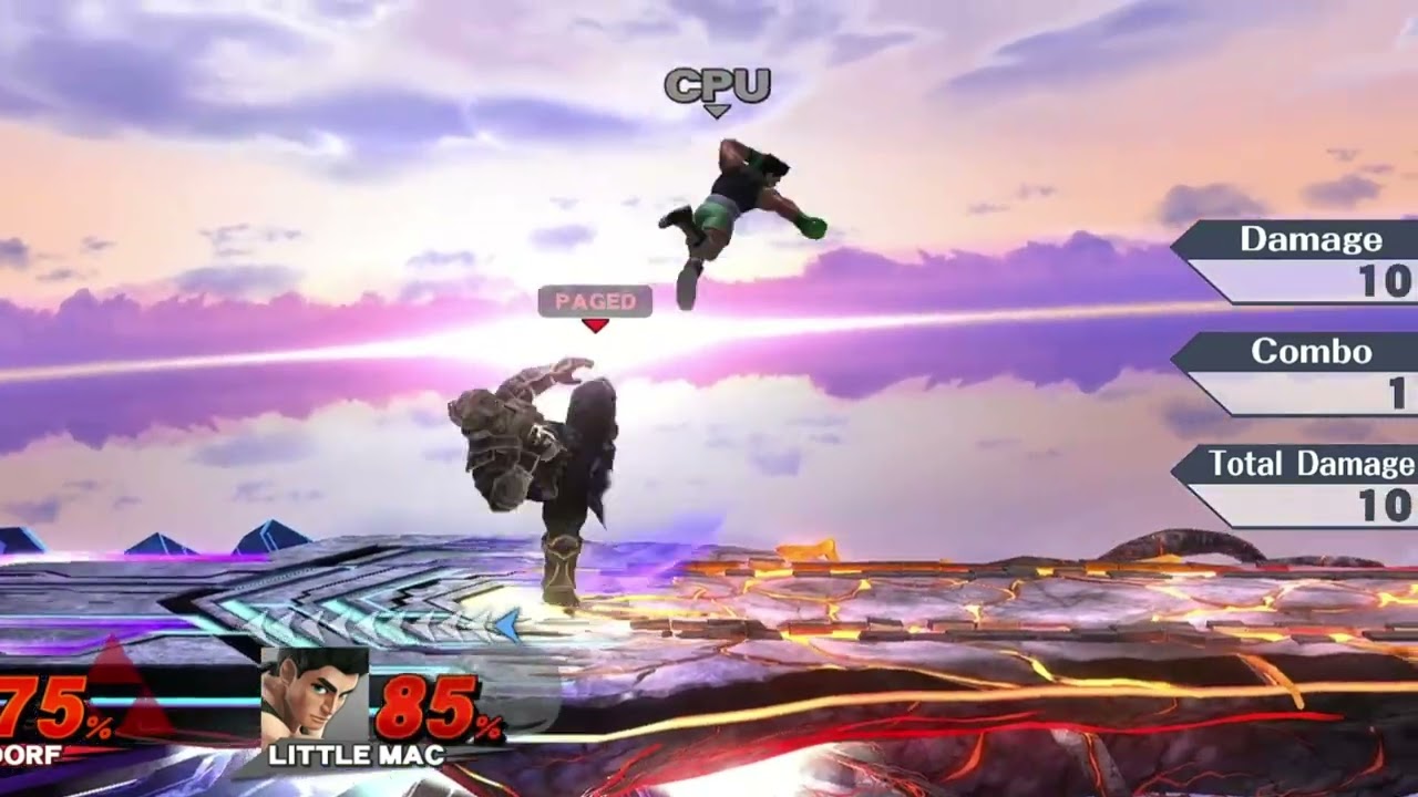 Ganondorf's sour spot dash attack to up smash against Little Mac combo?