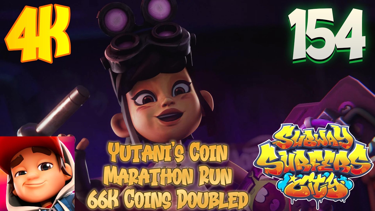 Subway Surfers City - Gameplay 154 - Yutani's Coin Marathon Run (66,182)