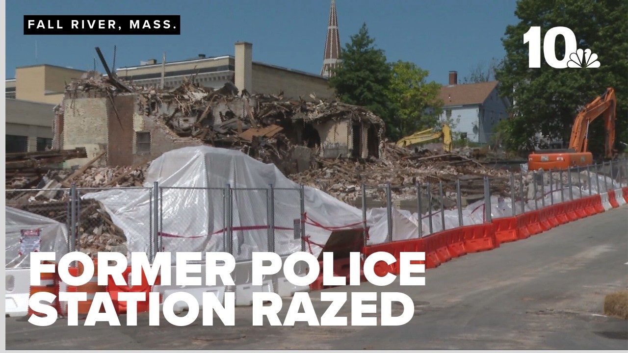 Demolition work continues on former Fall River police station