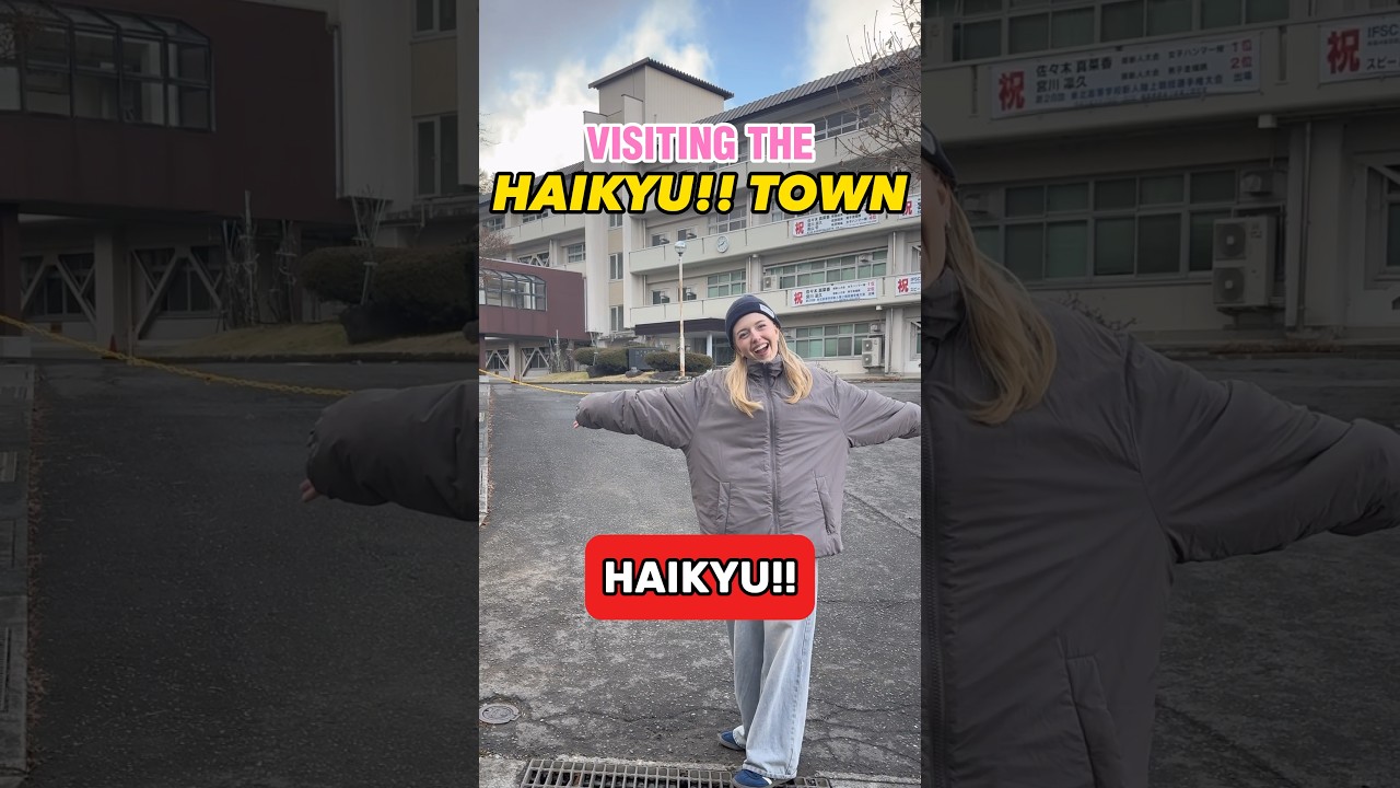 Visiting the &lsquo;HAIKYUU&rsquo; TOWN in Japan!!😱🏐🧡 #haikyuu #haikyu #animereallife #japan