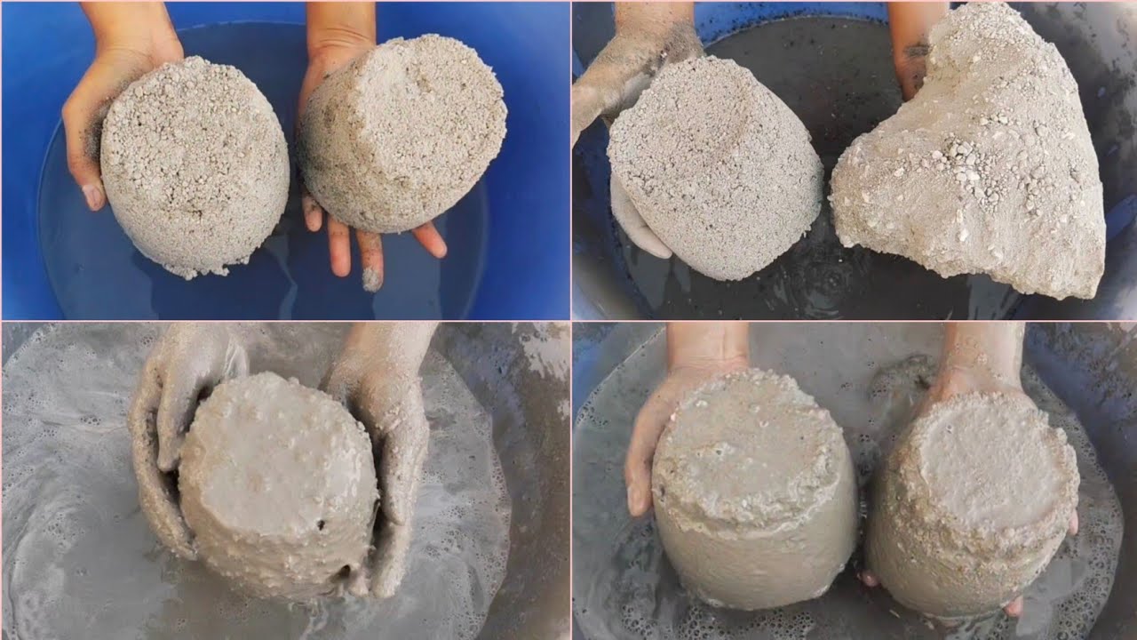 Asmr | Soft dusty sand cement white stones reused cement crumbling wet satisfying | ASASMR |