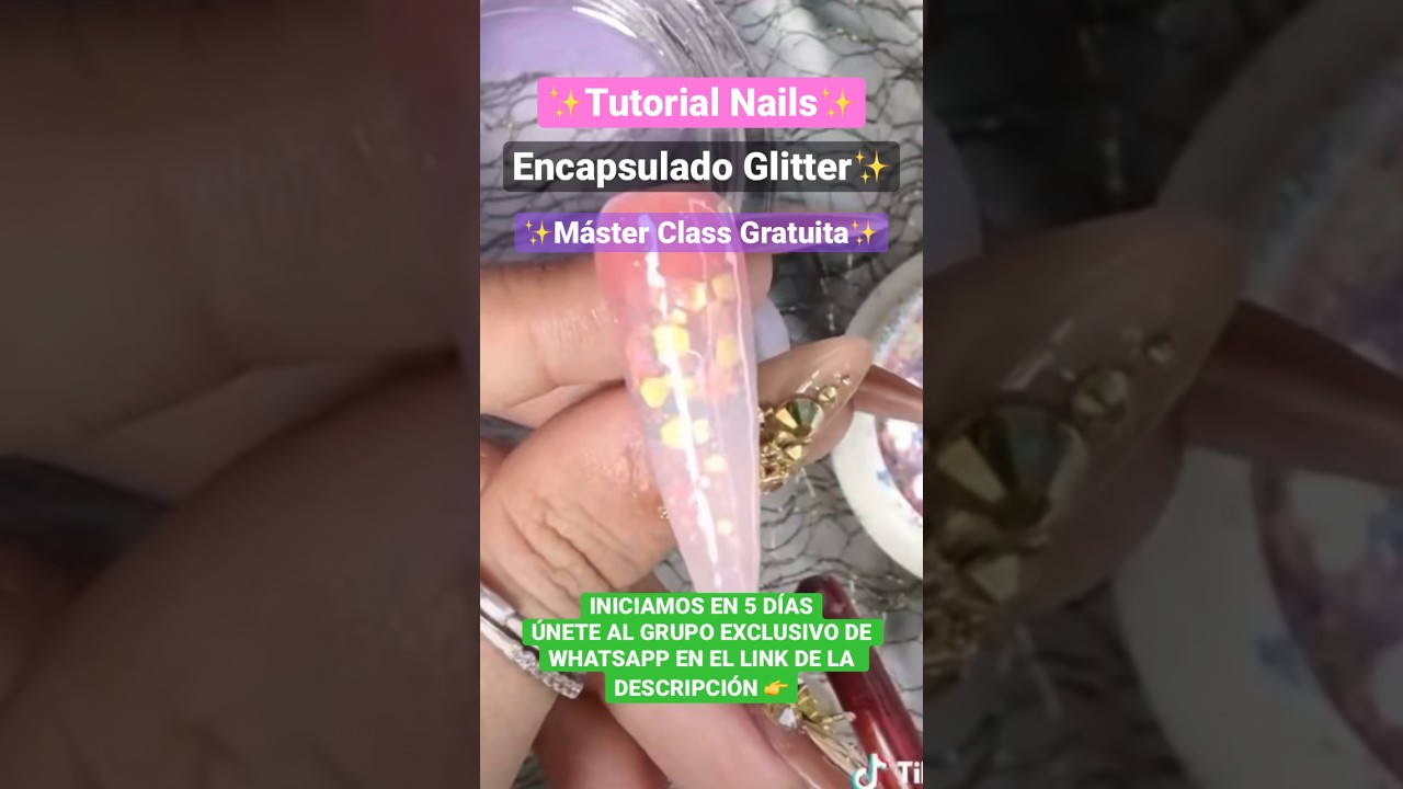 Baby Glitter Tutorial U&ntilde;as Acr&iacute;licas ✨ Aprender desde casa con nosotras 💅🏻 #tutorial #nails #u&ntilde;as