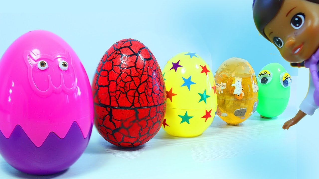Доктор Плюшева и Сюрпризы Игрушки из мультиков Учим цвета Doc McStuffin  Surprise Eggs