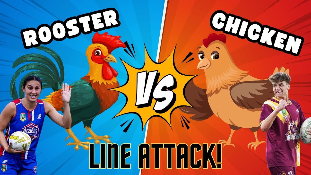 Touch Rugby/Football BREAKDOWN: Rooster vs Chicken (LINE ATTACK)
