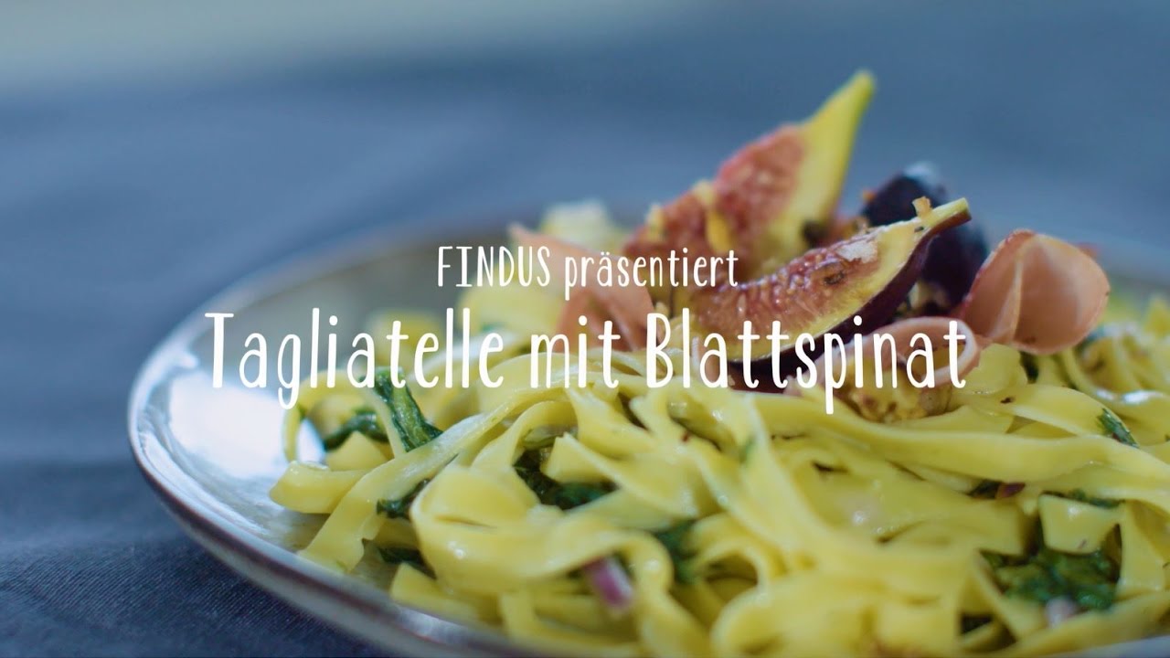 Tagliatelle mit Blattspinat