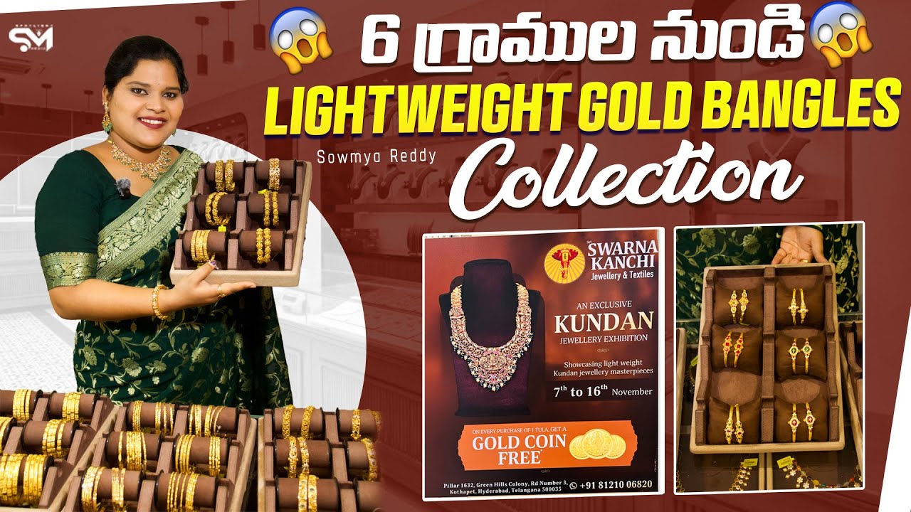 ✨ Lightweight Gold Bangles Collection: Starting from 6 Grams! (Perfect for Daily Wear)