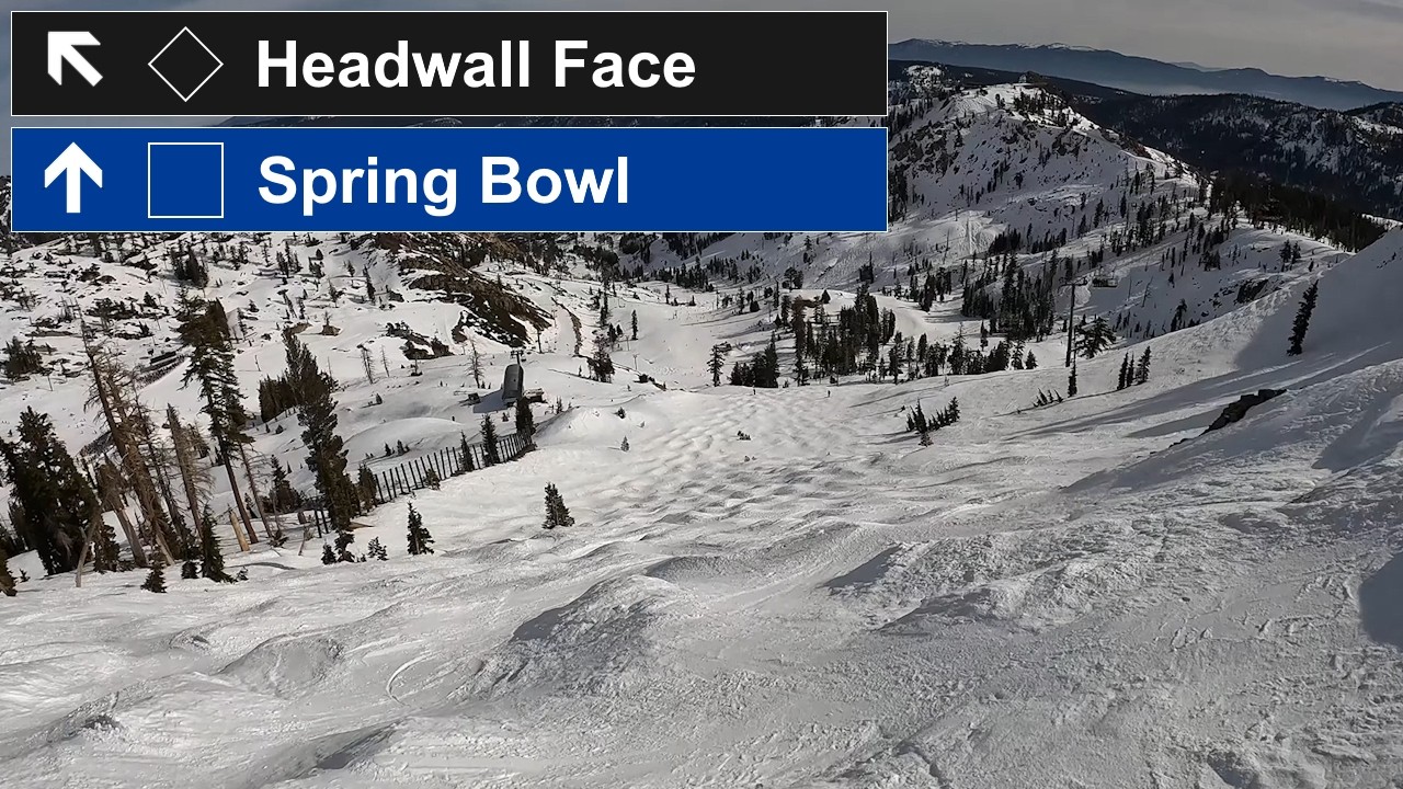 Palisades Tahoe, CA - ◊ Headwall Face to Norm's to 🟦 Spring Bowl (1-31-26) [4K]
