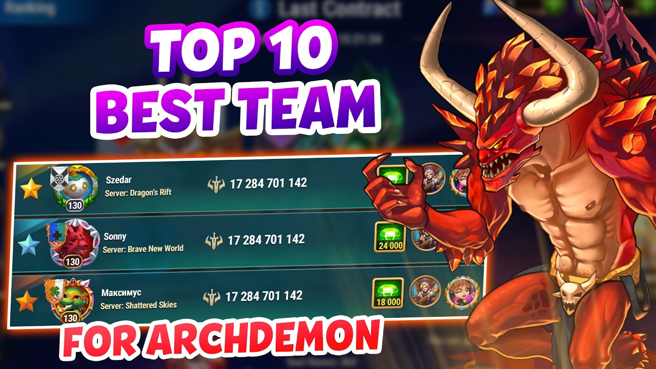 Top 10 BEST Teams For Archdemon Ranking! Hero Wars Adam Event Guide